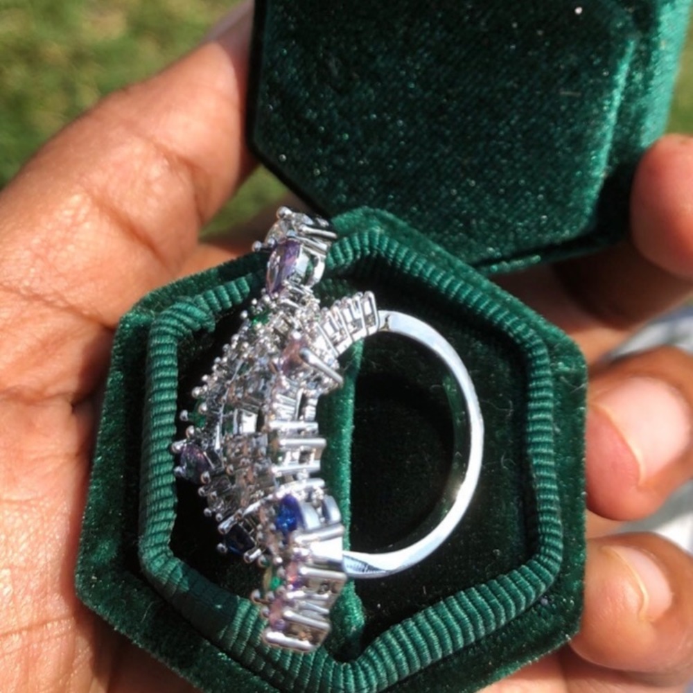 Statement Ring With Swarovski Elements Size 7-8 R… - image 6